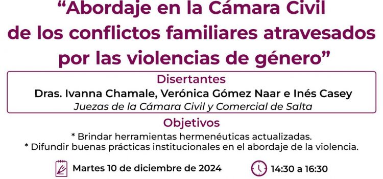 Abordaje en la Cámara Civil de los conflictos familiares atravesados por las violencias de género