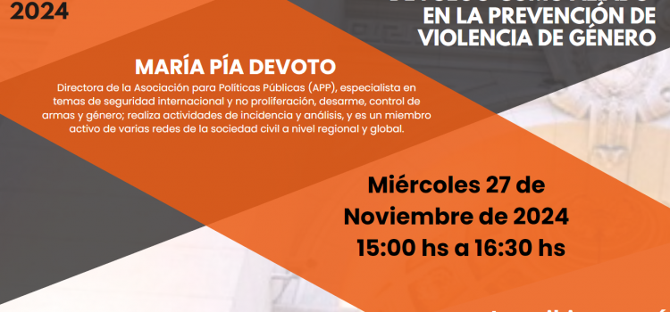 La Oficina de Género del Poder Judicial de Salta invita a participar de la videoconferencia “El control de las armas de fuego como aliado en la prevención de violencia de género”